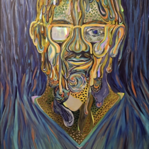 Mann mit Brille – Originalgemälde